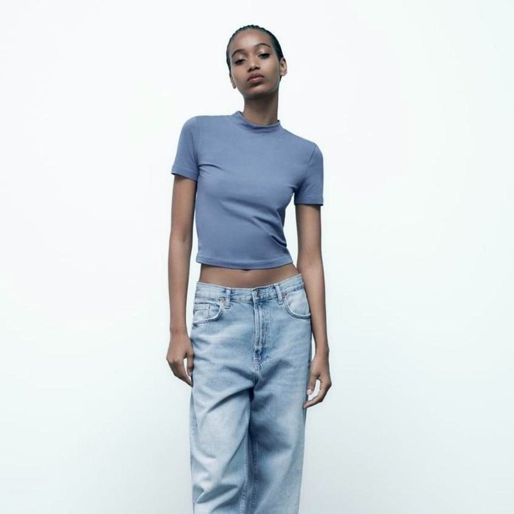 Zara Mock Neck Tee